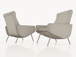 armchairs troika pierre guariche airborne 1950 Modelo 3D