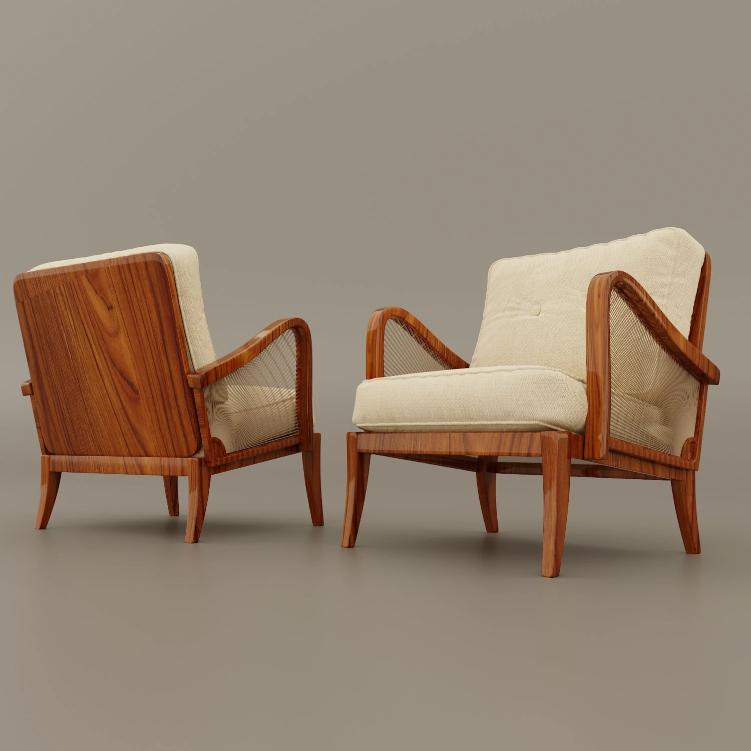 lounge chair 1950s 3D Model .c4d .max .obj .3ds .fbx .stl .blend 