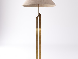 Brass Vintage Floor Lamp 3D Model