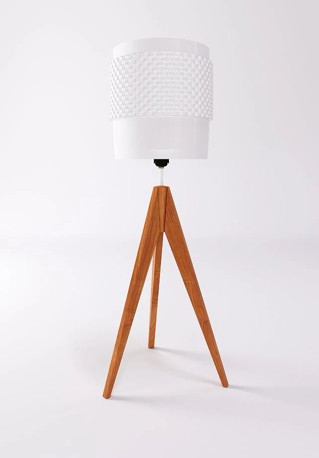 Mid Century Tripodes Floor Lamp 3D Model .c4d .max .obj .3ds .fbx .stl .blend