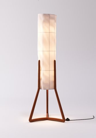 Teak tripod floor lamp deals