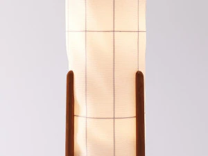 L&Acirc;MPADA DE PISO VINTAGE DINAMARQUESA COM 3 L&Acirc;MPADAS DE TECA TRIP&Eacute; Modelo 3D