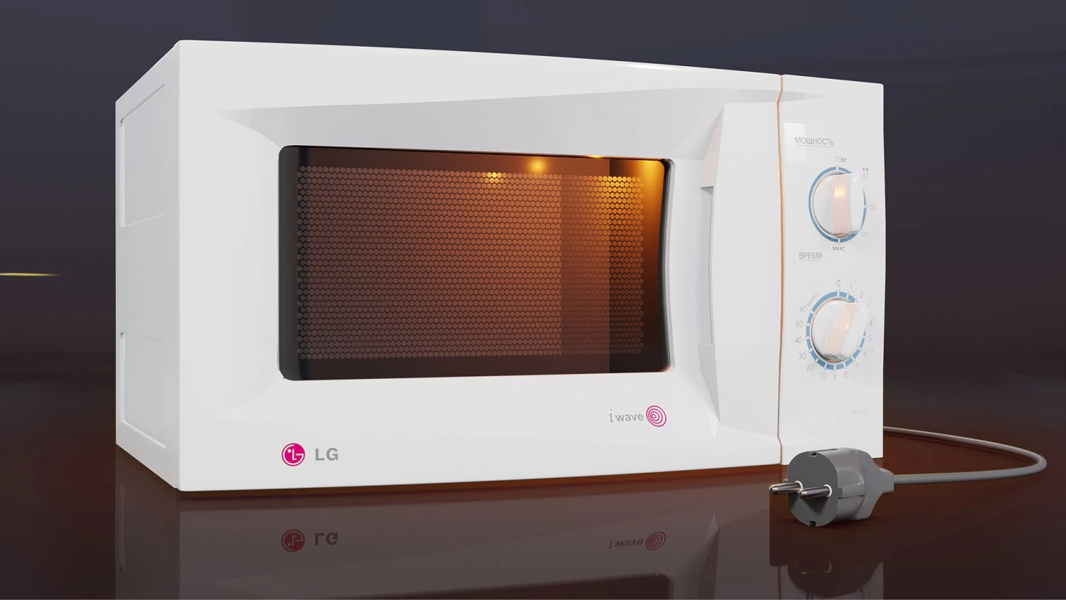 lg iwave microwave oven 3D Model .c4d .max .obj .3ds .fbx .stl .blend 