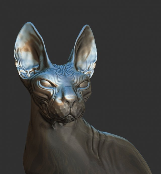 sphynx cat 3D Print Model .c4d .max .obj .3ds .fbx .stl .blend 