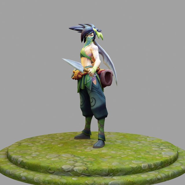 akali from league of legends 3Dプリントモデル .c4d .max .obj .3ds .fbx .stl .blend 