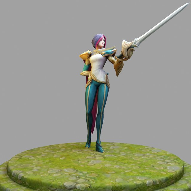fiora from league of legends 3D Print Model .c4d .max .obj .3ds .fbx .stl .blend 