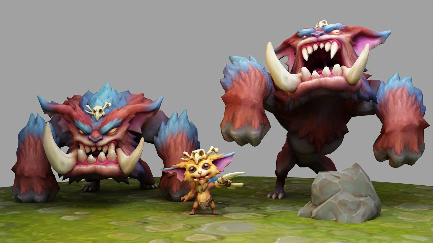 gnar from league of legends 3D Print Model .c4d .max .obj .3ds .fbx .stl .blend 