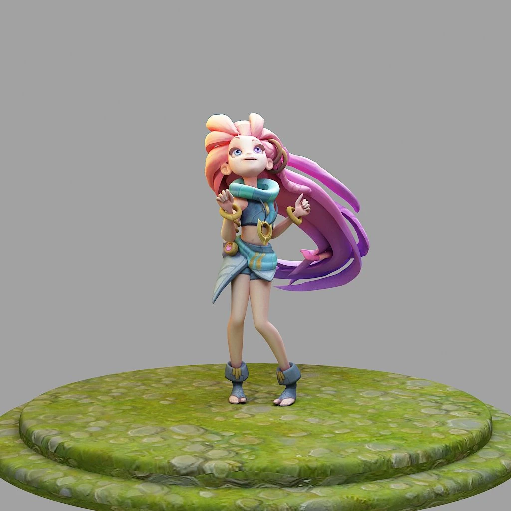 zoe from league of legends 3D Print Model .c4d .max .obj .3ds .fbx .stl .blend