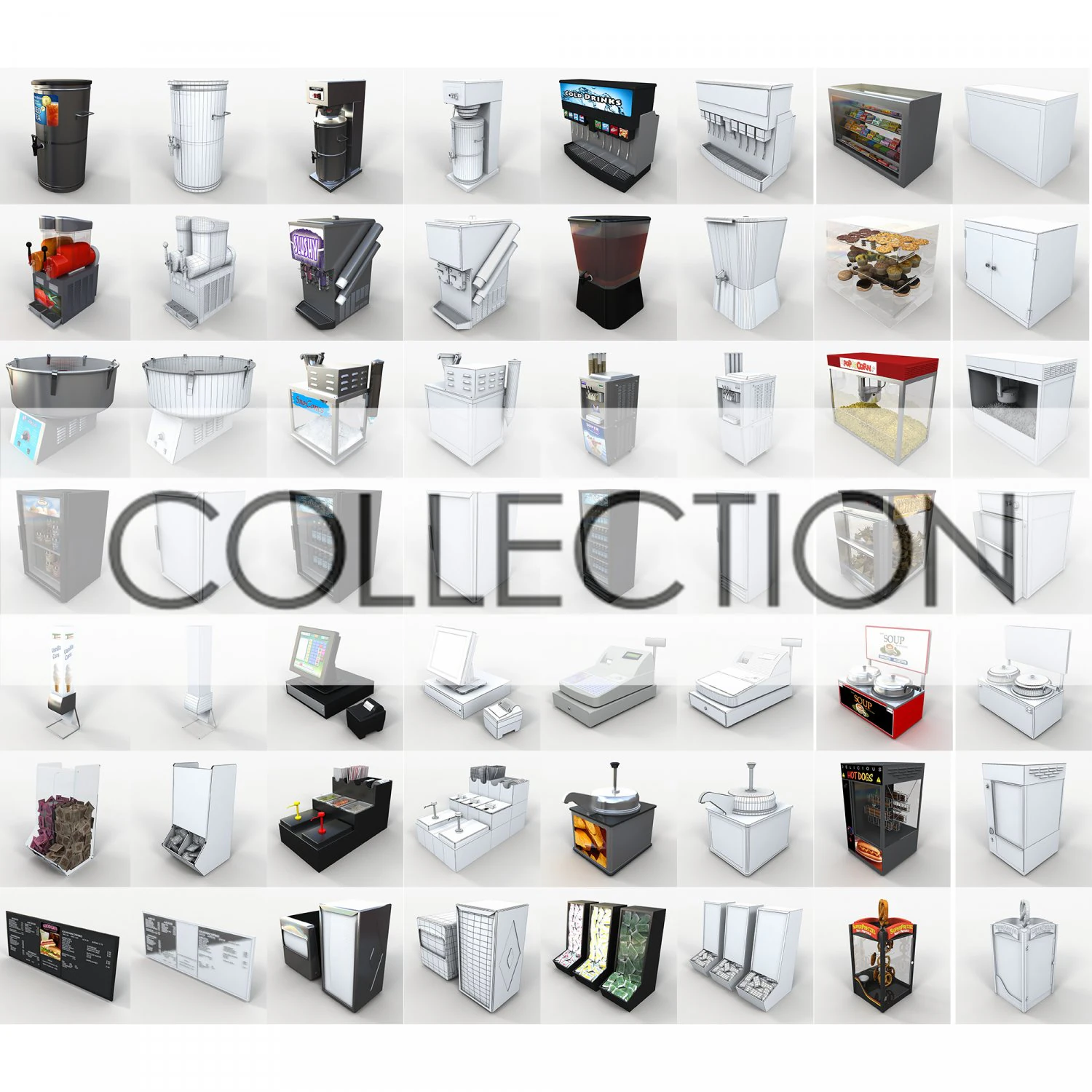 collection bar 3D Model .c4d .max .obj .3ds .fbx .stl .blend 