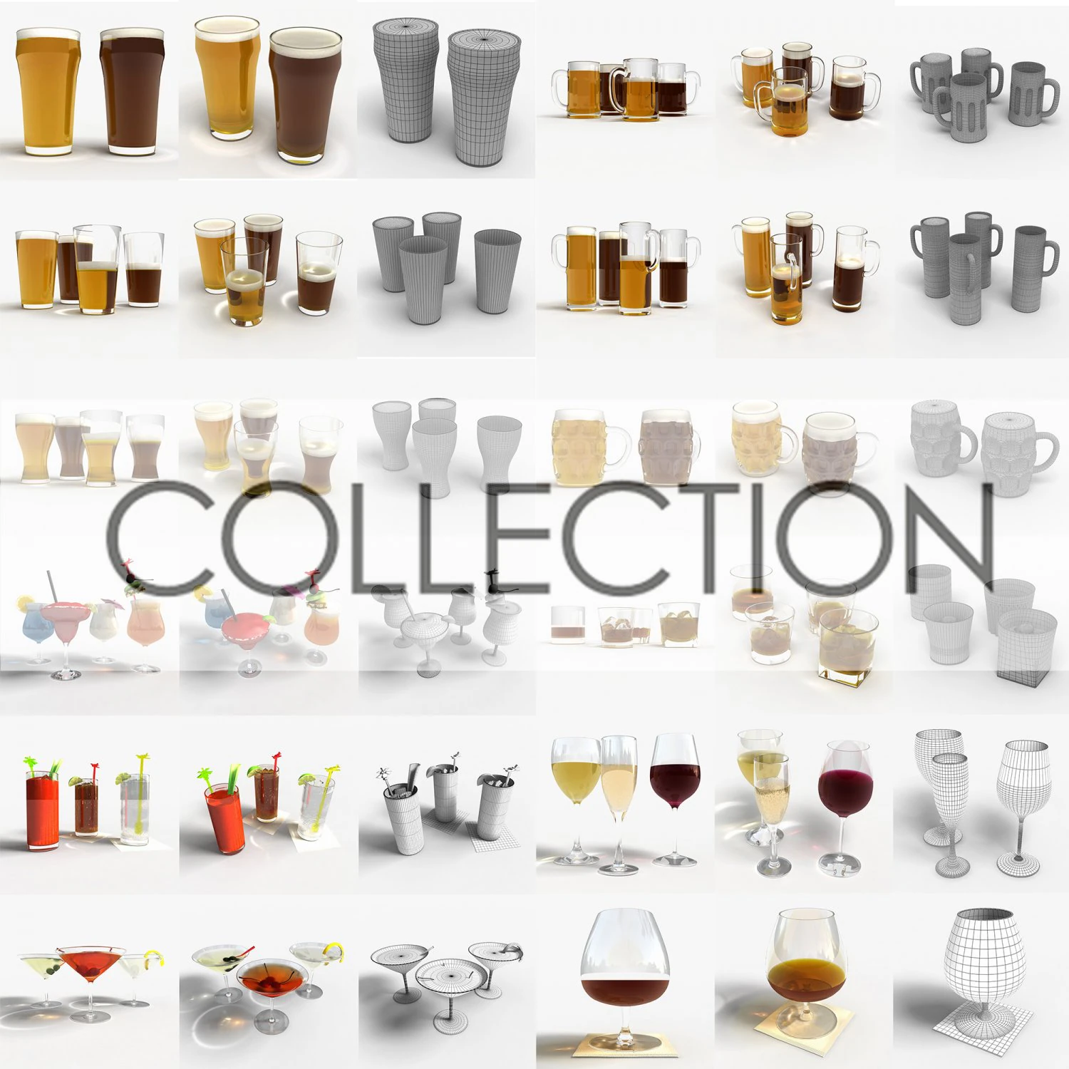 collection booze 3D Model .c4d .max .obj .3ds .fbx .stl .blend 