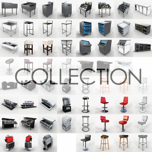 collection bar 2 3D मॉडल .c4d .max .obj .3ds .fbx .stl .blend 