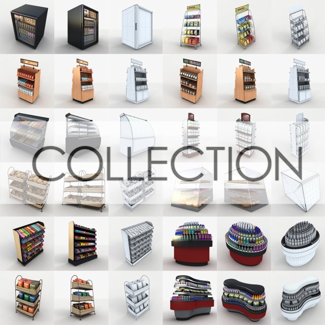 collection grab n go food Modèle 3D .c4d .max .obj .3ds .fbx .stl .blend 