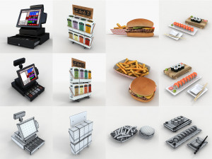 collection grab n go food Modèle 3D