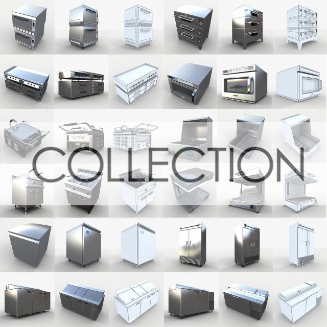 collection kitchen 3D Model .c4d .max .obj .3ds .fbx .stl .blend 