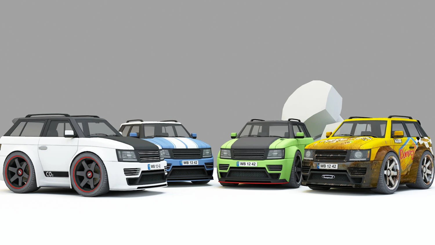 mini car 13 3D Model .c4d .max .obj .3ds .fbx .stl .blend