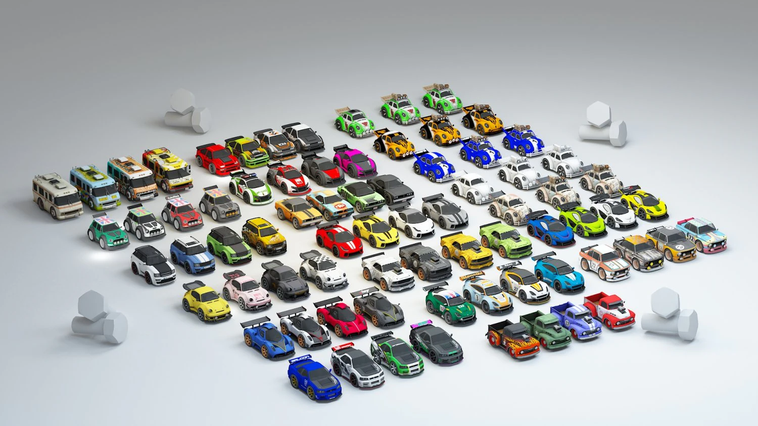 collection mini car 3D Model .c4d .max .obj .3ds .fbx .stl .blend 