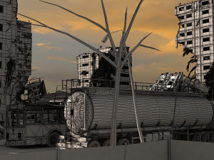 destroy city 2020 3D Modell