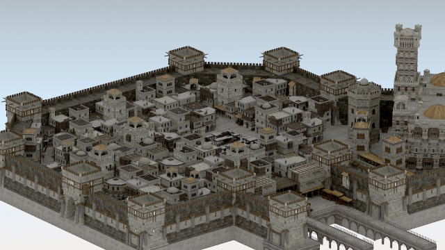 building medieval 3D 模型 .c4d .max .obj .3ds .fbx .stl .blend 