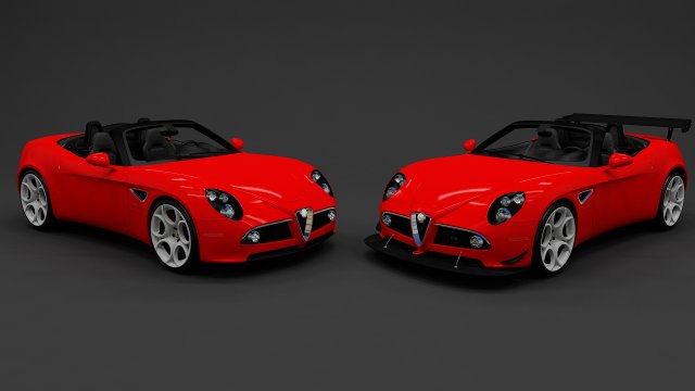 2010 alfa romeo 8c spider Model 3D .c4d .max .obj .3ds .fbx .stl .blend 