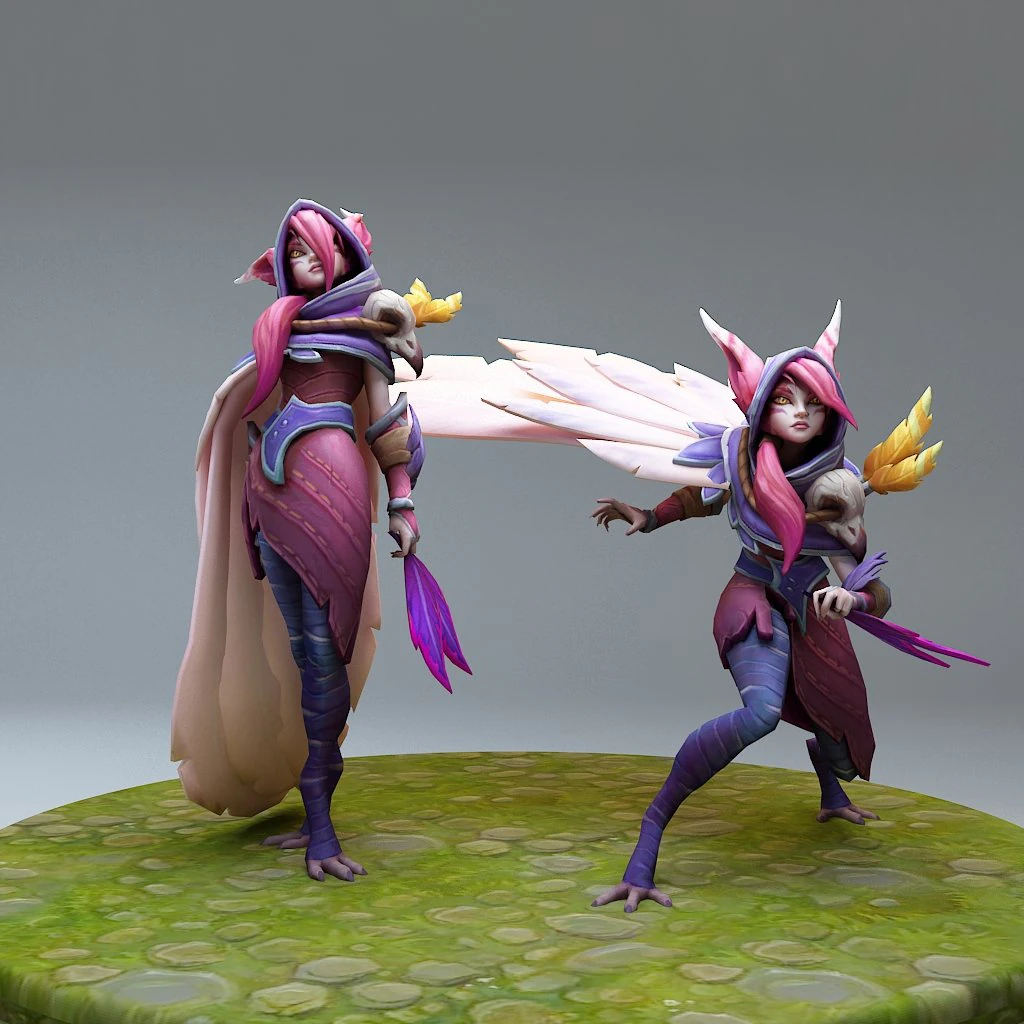 league of legends xayah 3D Print Model .c4d .max .obj .3ds .fbx .stl .blend