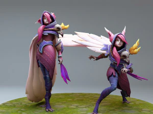 ligue des l&eacute;gendes xayah Modèles 3D en vedette