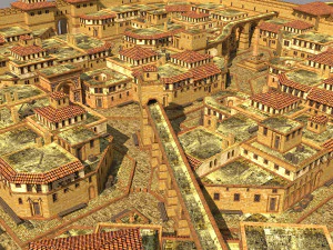 cidade romana baixo poli Modelo 3D