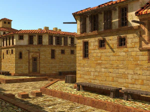 로마 마을 로우 폴리 3D 모델