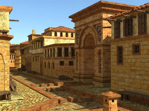 로마 마을 로우 폴리 3D 모델