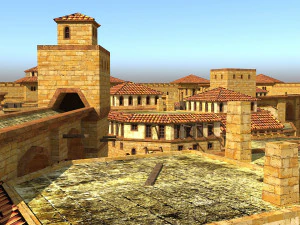 로마 마을 로우 폴리 3D 모델