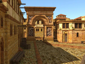 로마 마을 로우 폴리 3D 모델