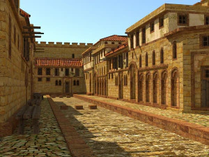 로마 마을 로우 폴리 3D 모델