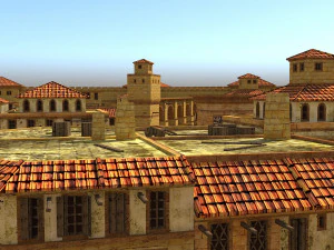 로마 마을 로우 폴리 3D 모델