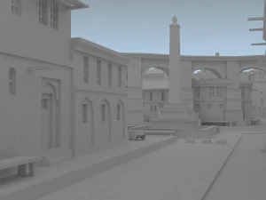 로마 마을 로우 폴리 3D 모델