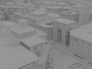 로마 마을 로우 폴리 3D 모델