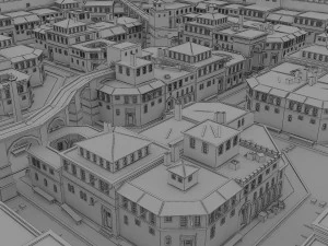 로마 마을 로우 폴리 3D 모델