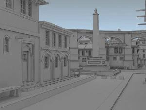 로마 마을 로우 폴리 3D 모델