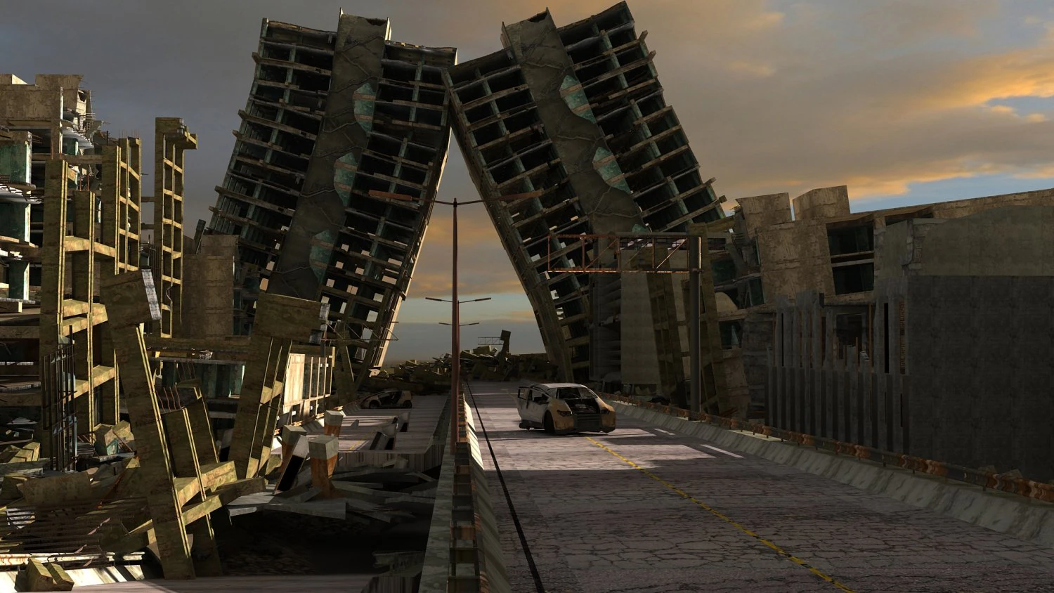 좀비 도시 3D 모델 .c4d .max .obj .3ds .fbx .stl .blend 