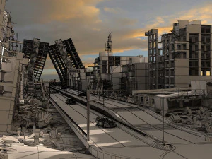 좀비 도시 3D 모델