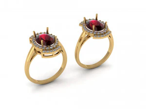 bague en diamant 002 Modèles 3D en vedette