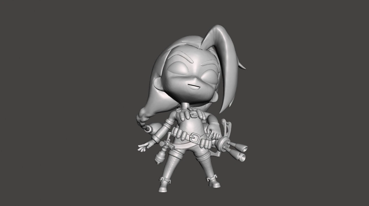 jinx tft 3D Print Model .c4d .max .obj .3ds .fbx .stl .blend 