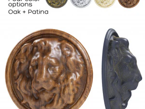 маскарон лев 001 3D Модель