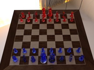 crystal chess set- c4d Modelo 3D
