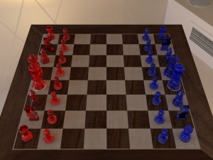 crystal chess set- c4d 3D Model
