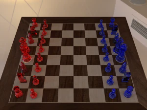 crystal chess set- c4d 3D Model
