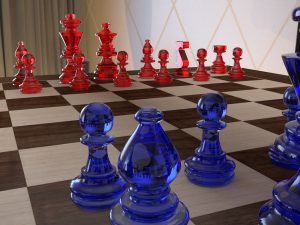 crystal chess set- c4d 3D Model