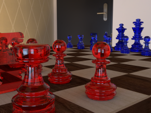 crystal chess set- c4d 3D Model