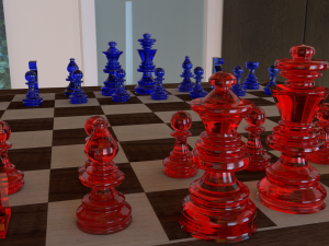 crystal chess set- c4d 3D Model