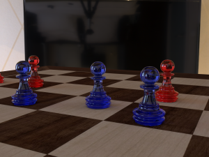 crystal chess set- c4d 3D Model