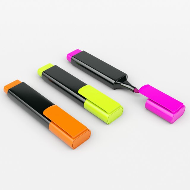 highlighter pen Modelo 3D .c4d .max .obj .3ds .fbx .stl .blend 