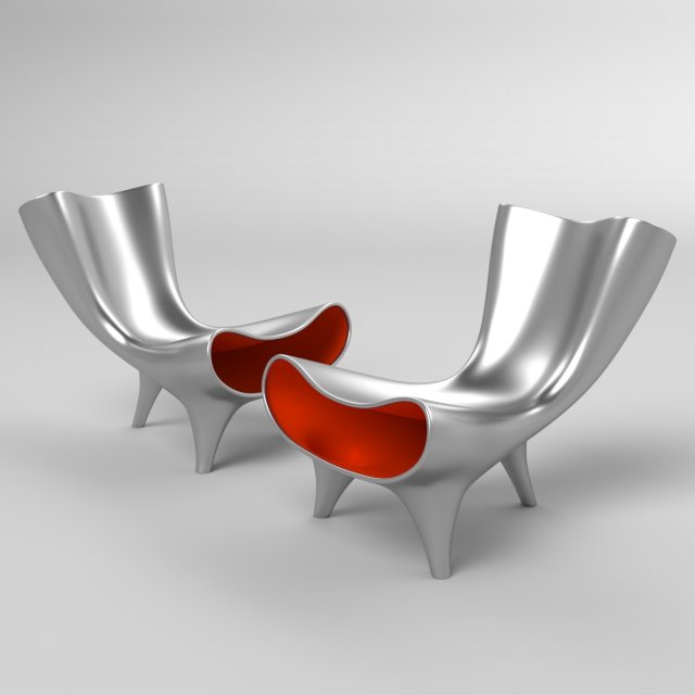 Orgone chair 3D Model .c4d .max .obj .3ds .fbx .stl .blend 